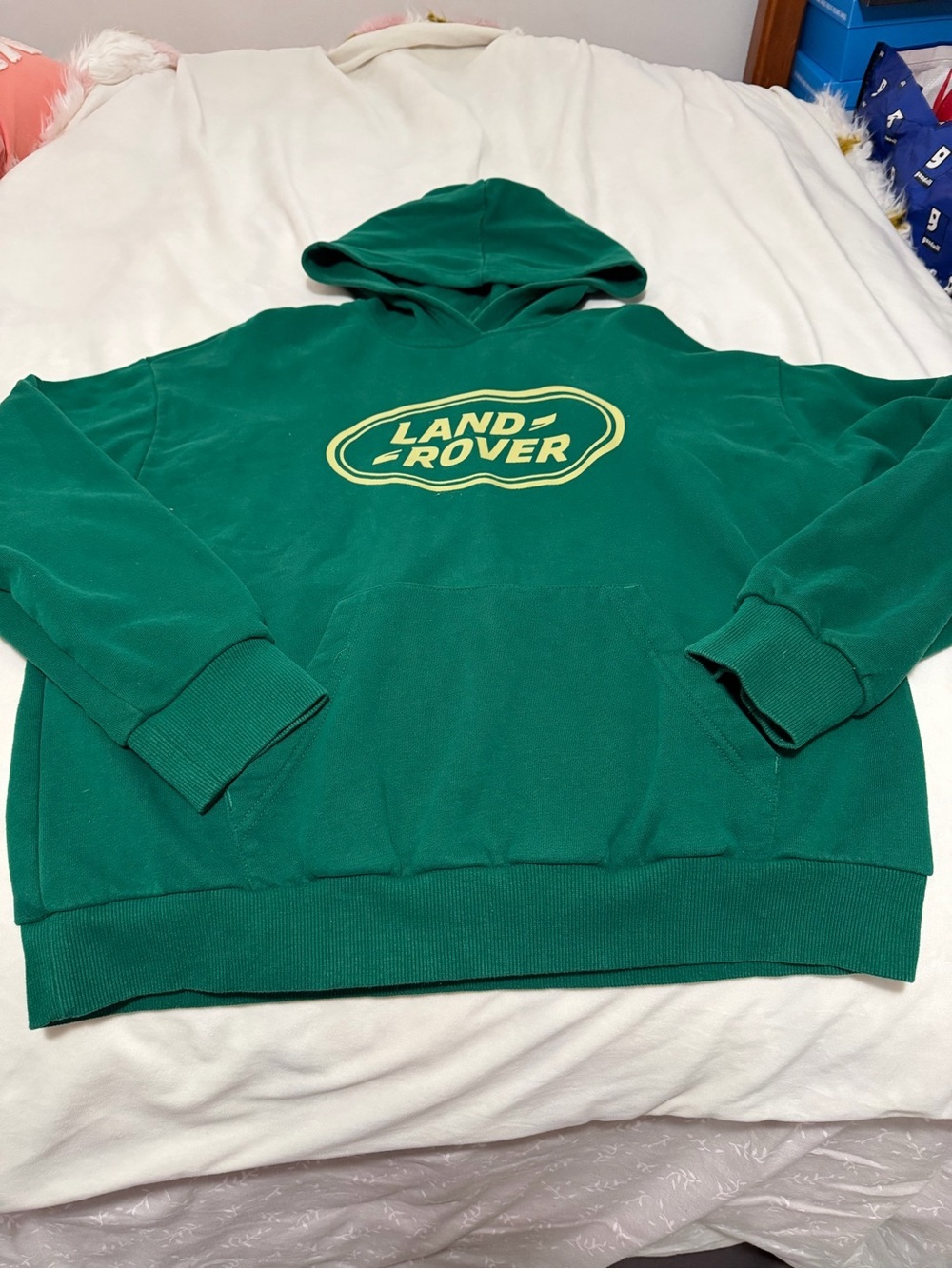 PAC SUN Land Rover Unisex Green Logo Hoodie Sweatshirt Size Small